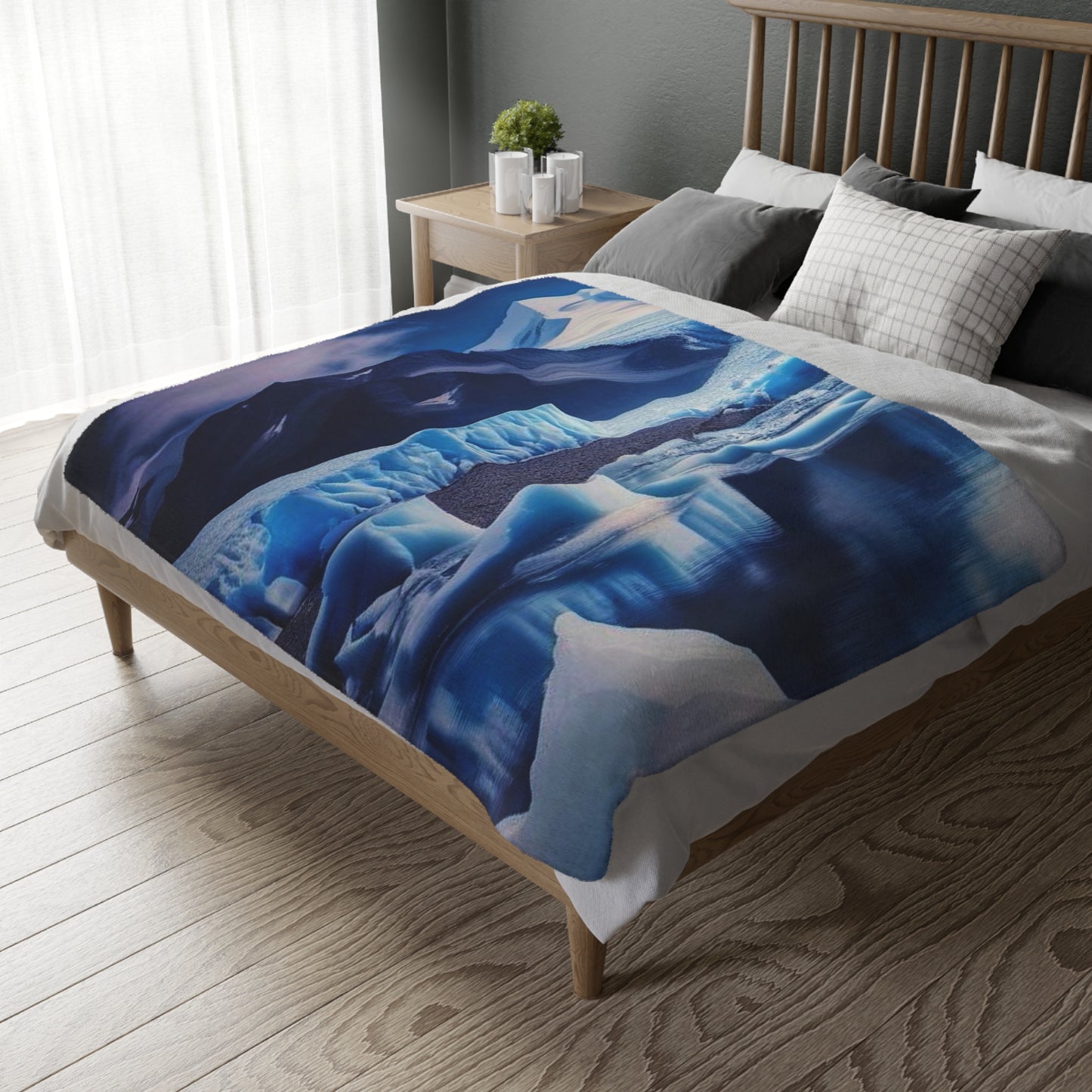 Velveteen Blues Microfiber Blanket (Two-sided print)