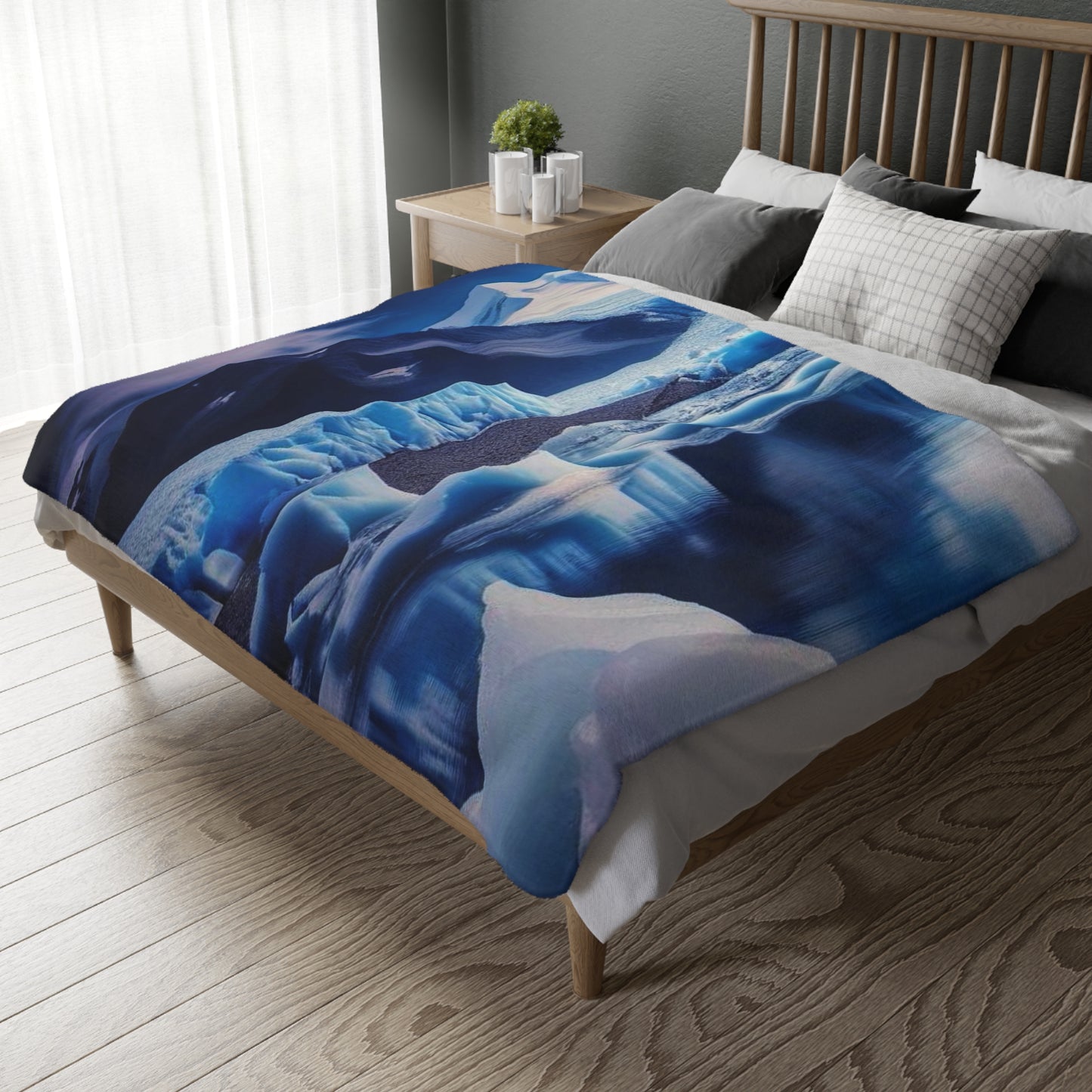 Velveteen Blues Microfiber Blanket (Two-sided print)