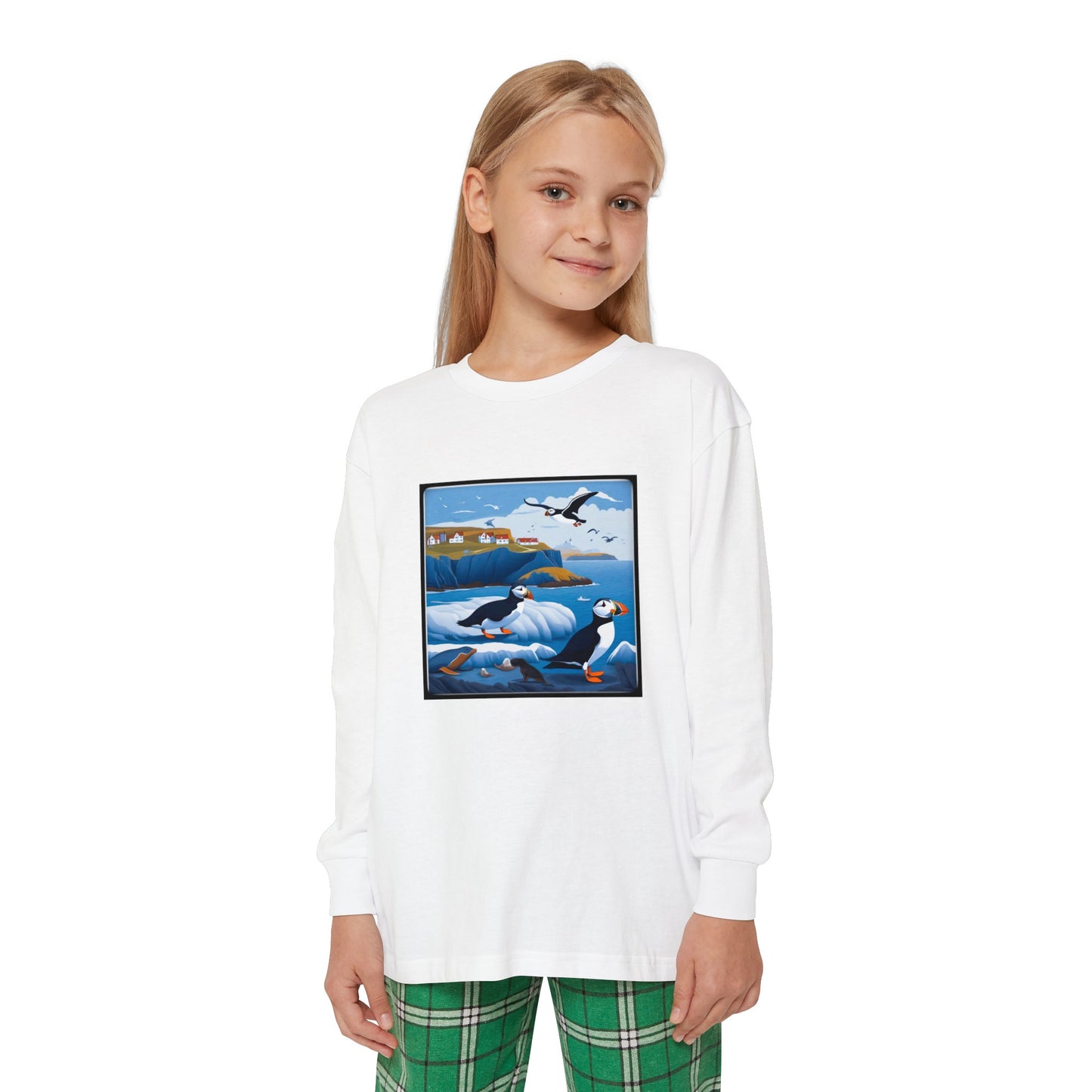 Puffin Sea Youth Long Sleeve Holiday Outfit Set