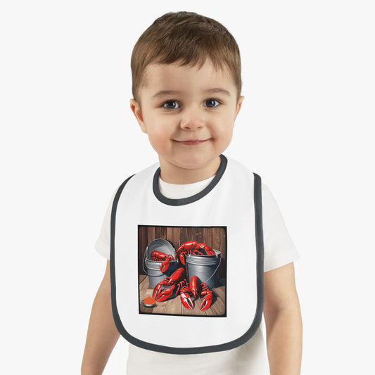 Lobster Baby Contrast Trim Jersey Bib