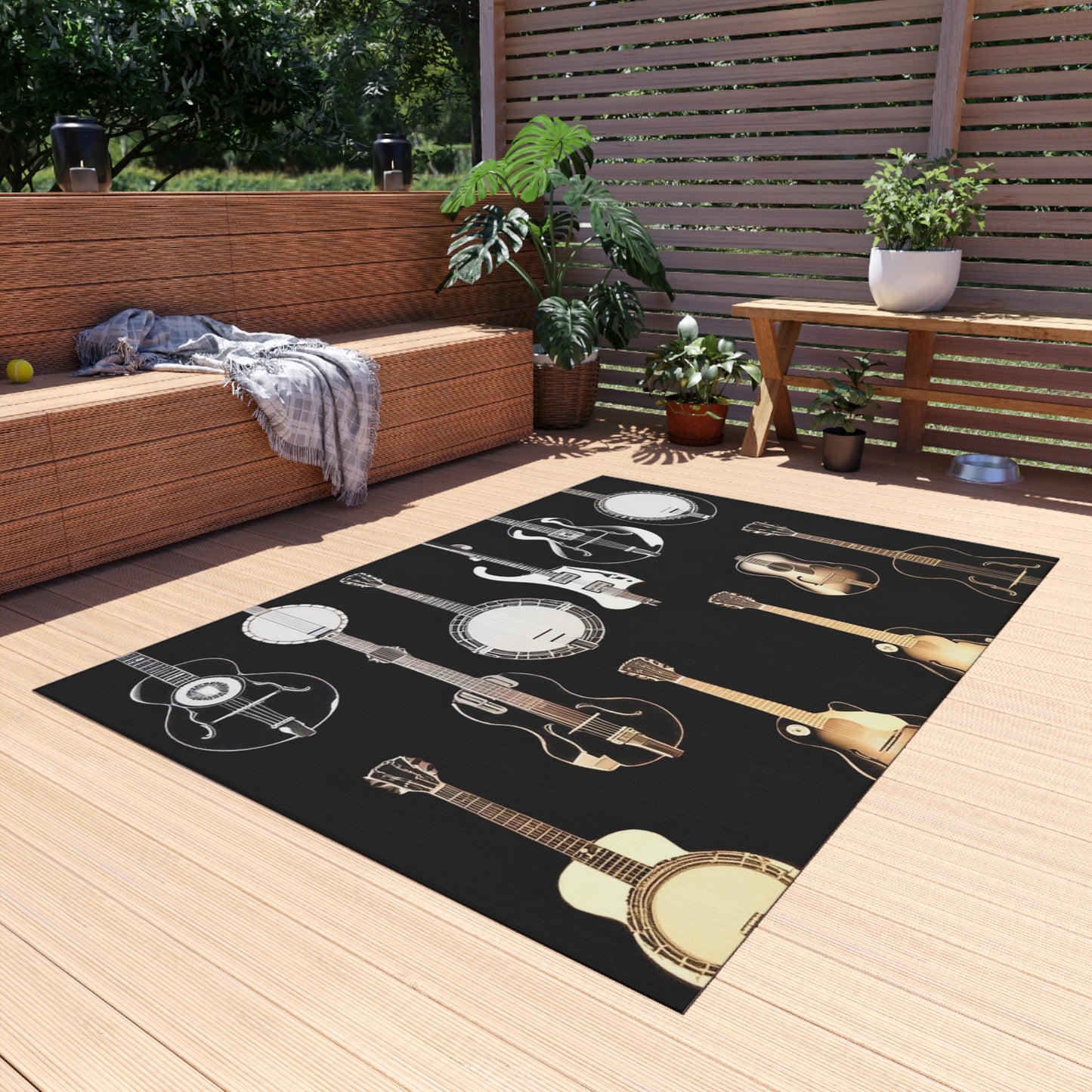 Banjos & Guitars Outdoor Rug