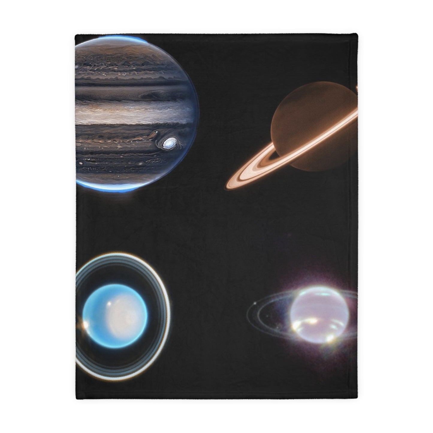 Space Planets Velveteen Microfiber Blanket (Two-sided print)