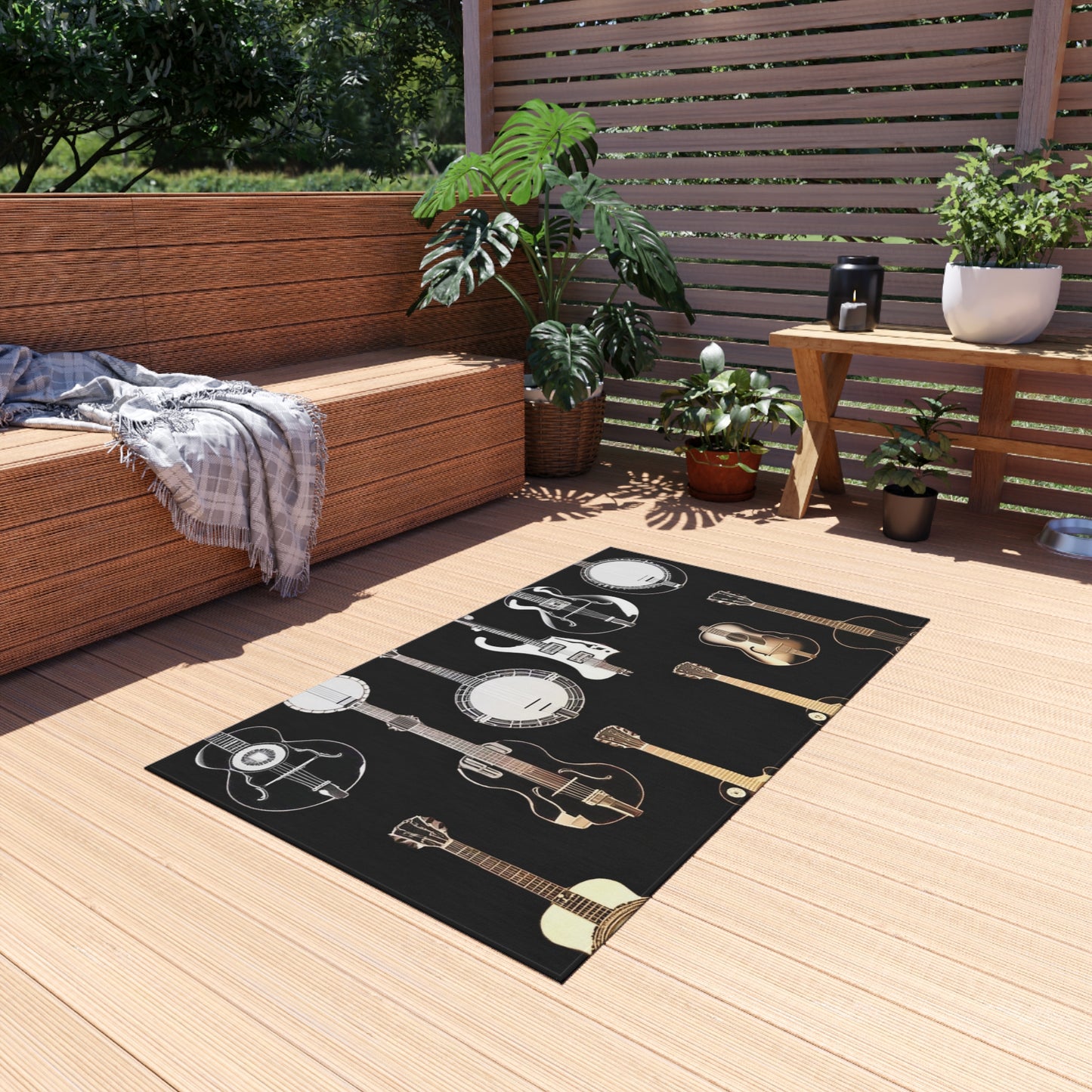 Banjos & Guitars Outdoor Rug