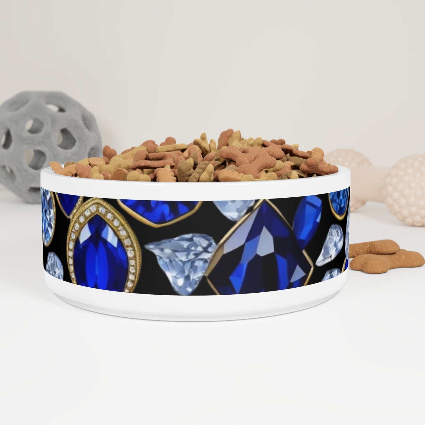 Diamonds Sapphires Pet Bowl