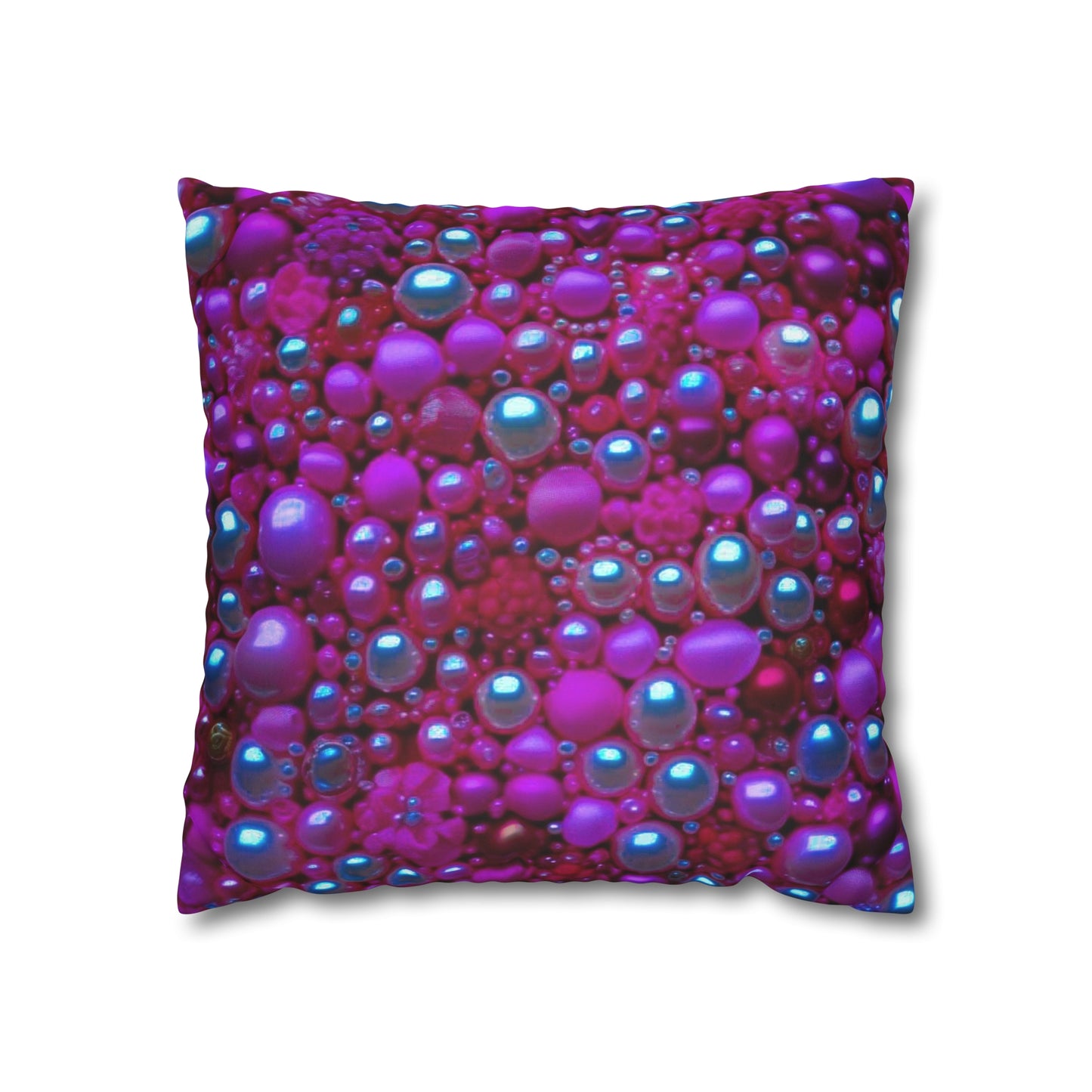 Pinked Pearls Faux Suede Square Pillowcase