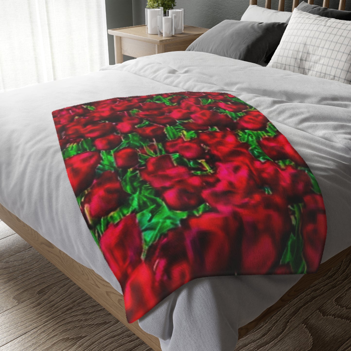 Red Velveteen Microfiber Blanket (Two-sided print)