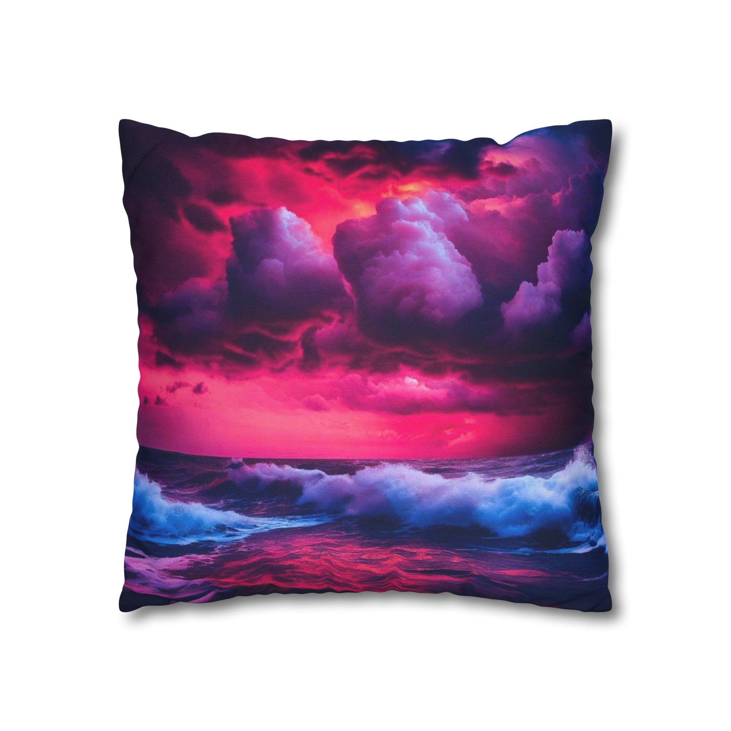 Fire Sky Spun Polyester Square Pillowcase