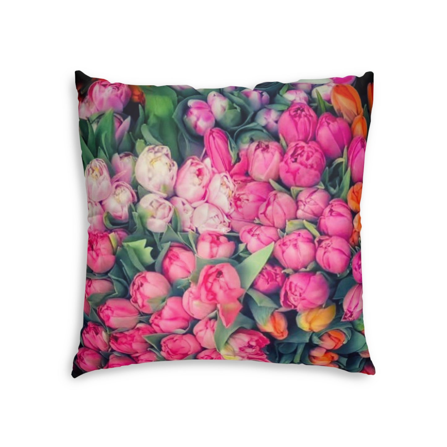 Roses Abundance Series Tufted Floor Pillow, Square