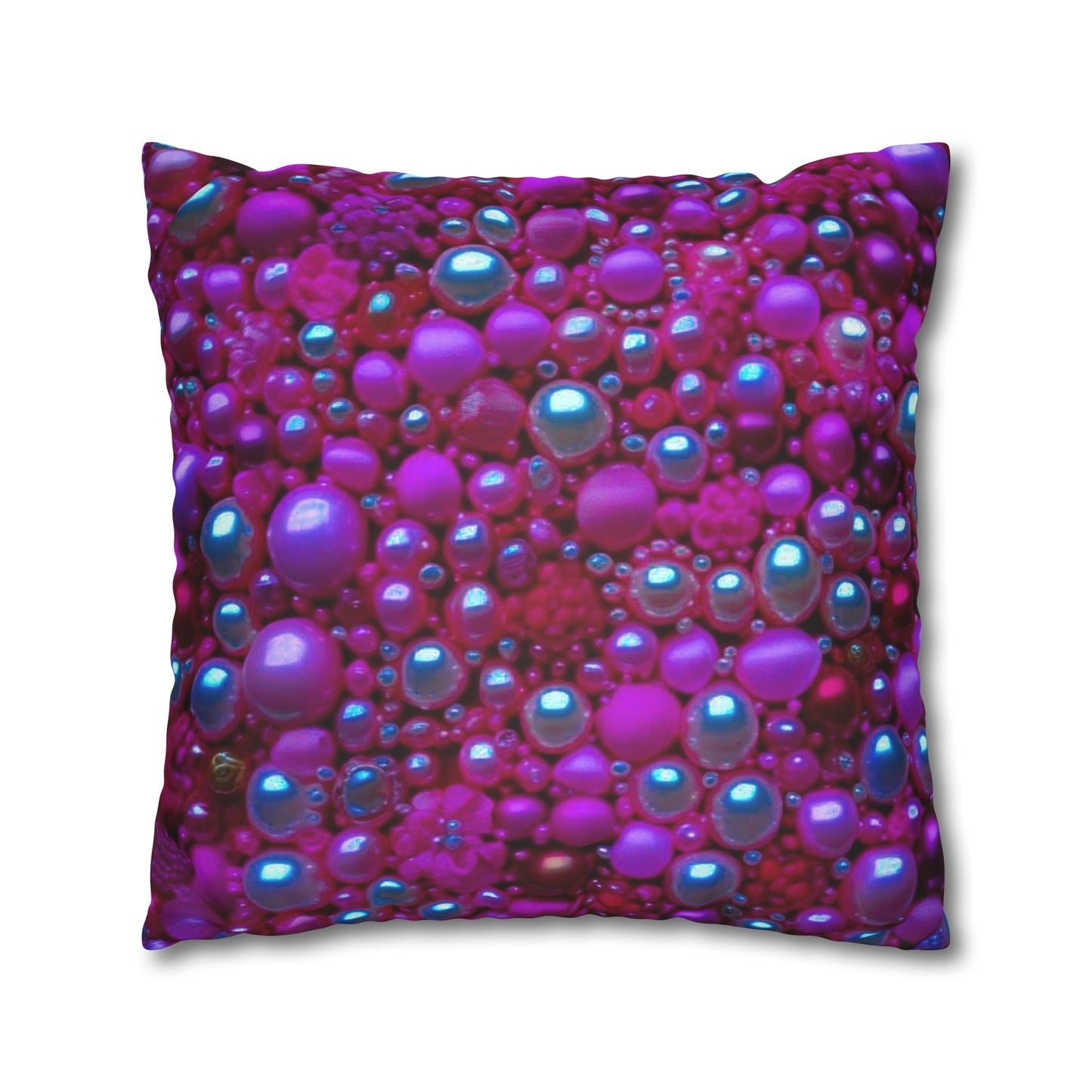 Pinked Pearls Faux Suede Square Pillowcase