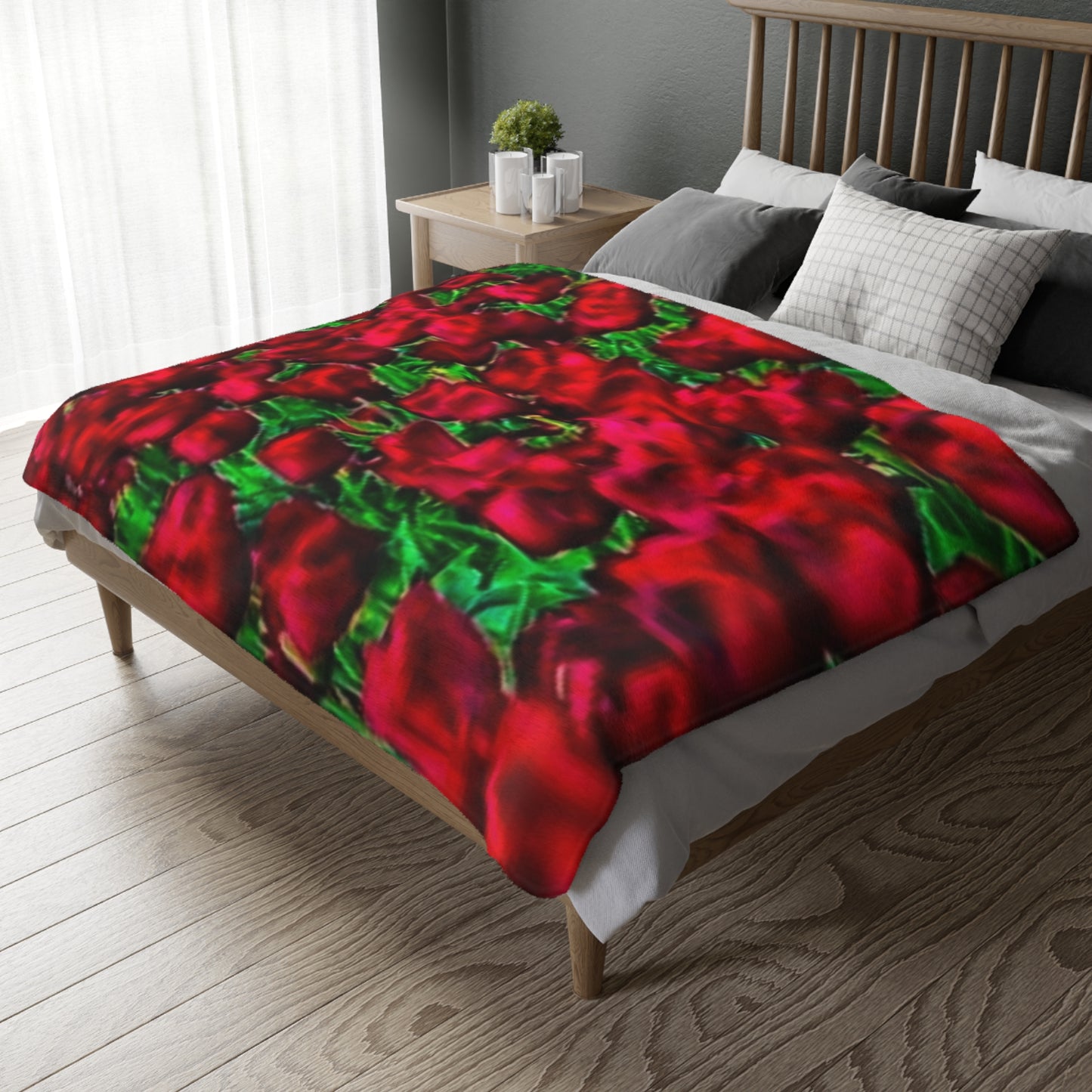 Red Velveteen Microfiber Blanket (Two-sided print)