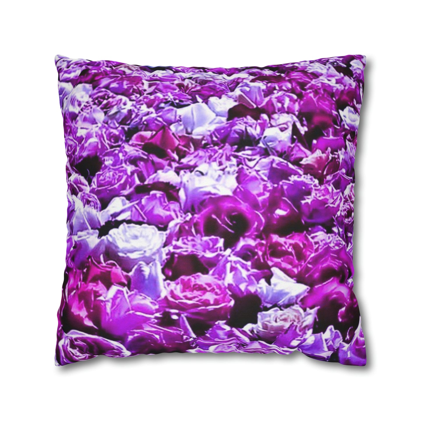 Pink Roses Spun Polyester Square Pillowcase