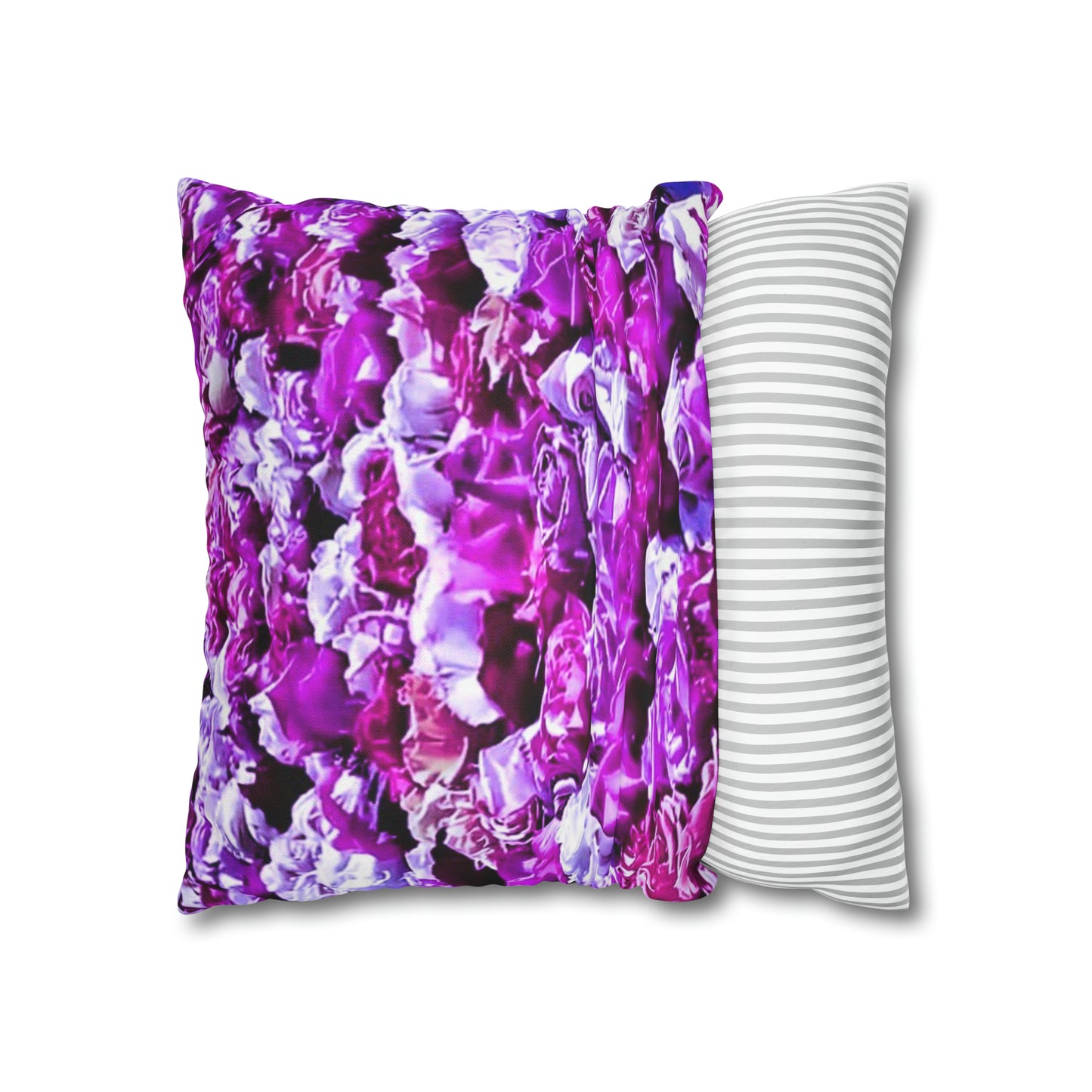 Pink Roses Spun Polyester Square Pillowcase