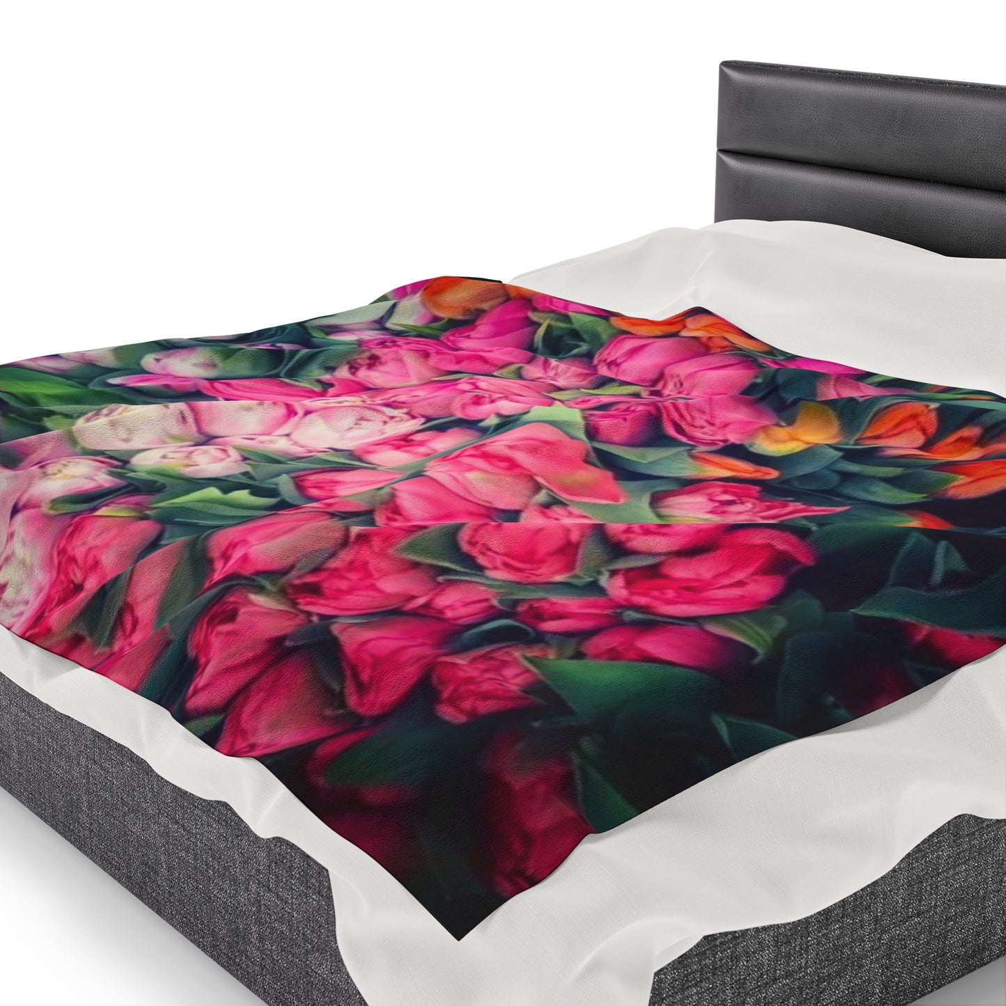 Roses Abundance Velveteen Plush Blanket