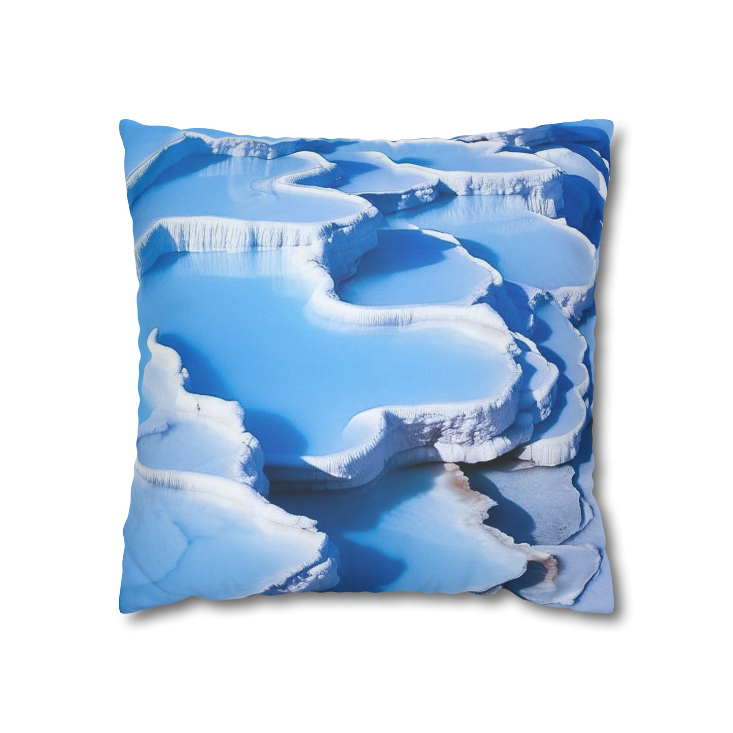 Aqua Blue Faux Suede Square Pillowcase