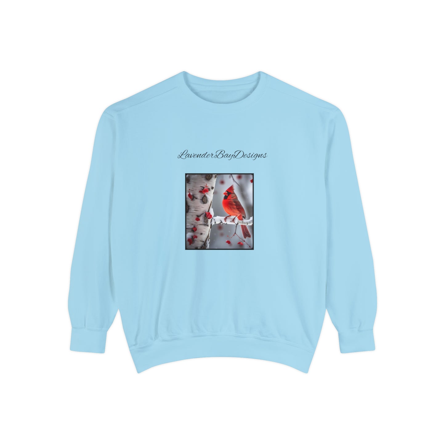 Cardinals in the Snow Unisex Garment-Dyed Sweatshirt