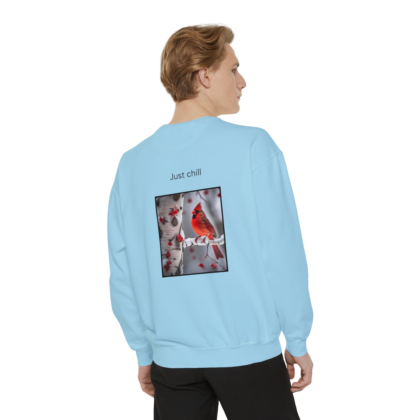 Cardinals in the Snow Unisex Garment-Dyed Sweatshirt