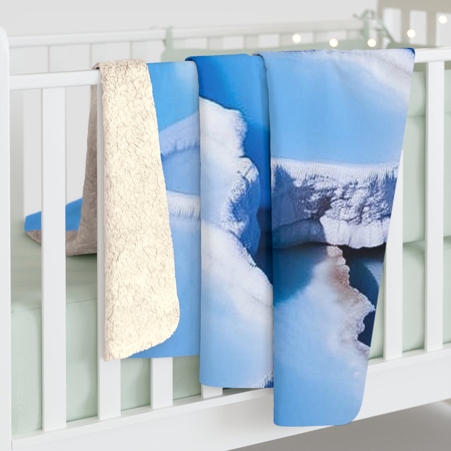 Sweet Aqua Blue and Jade Sherpa Fleece Blanket