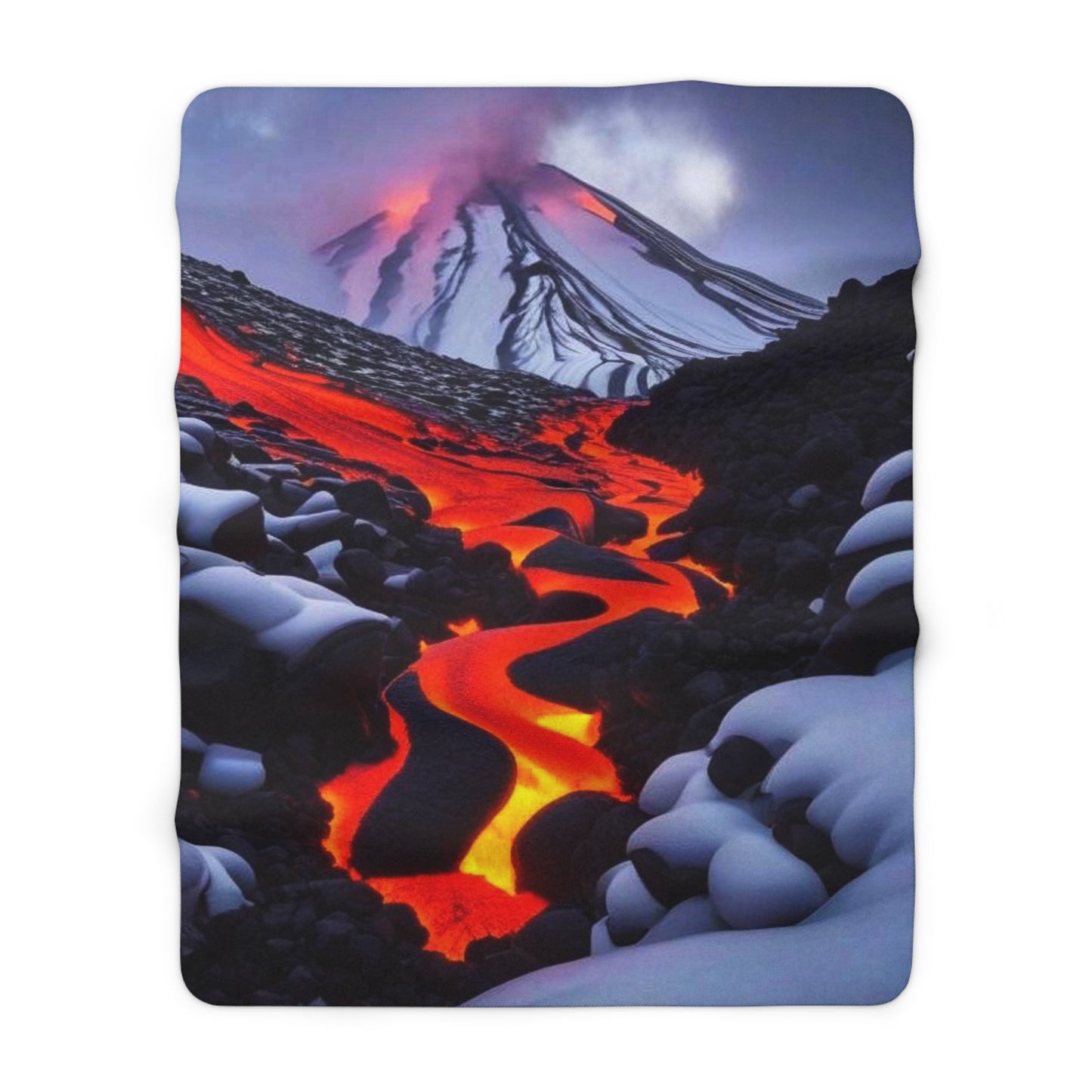 Fire and Ice Sherpa Fleece Blanket