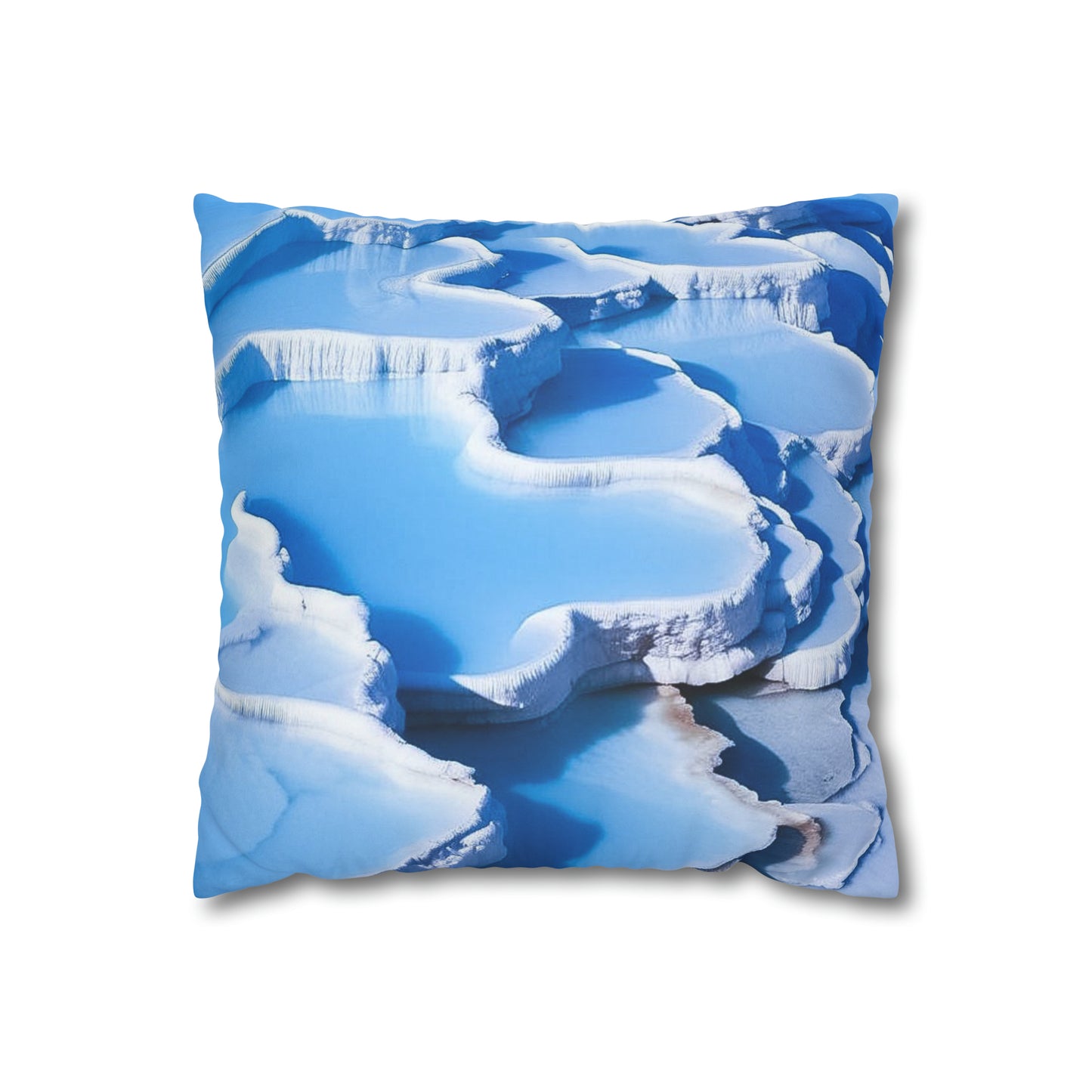 Aqua Blue Faux Suede Square Pillowcase