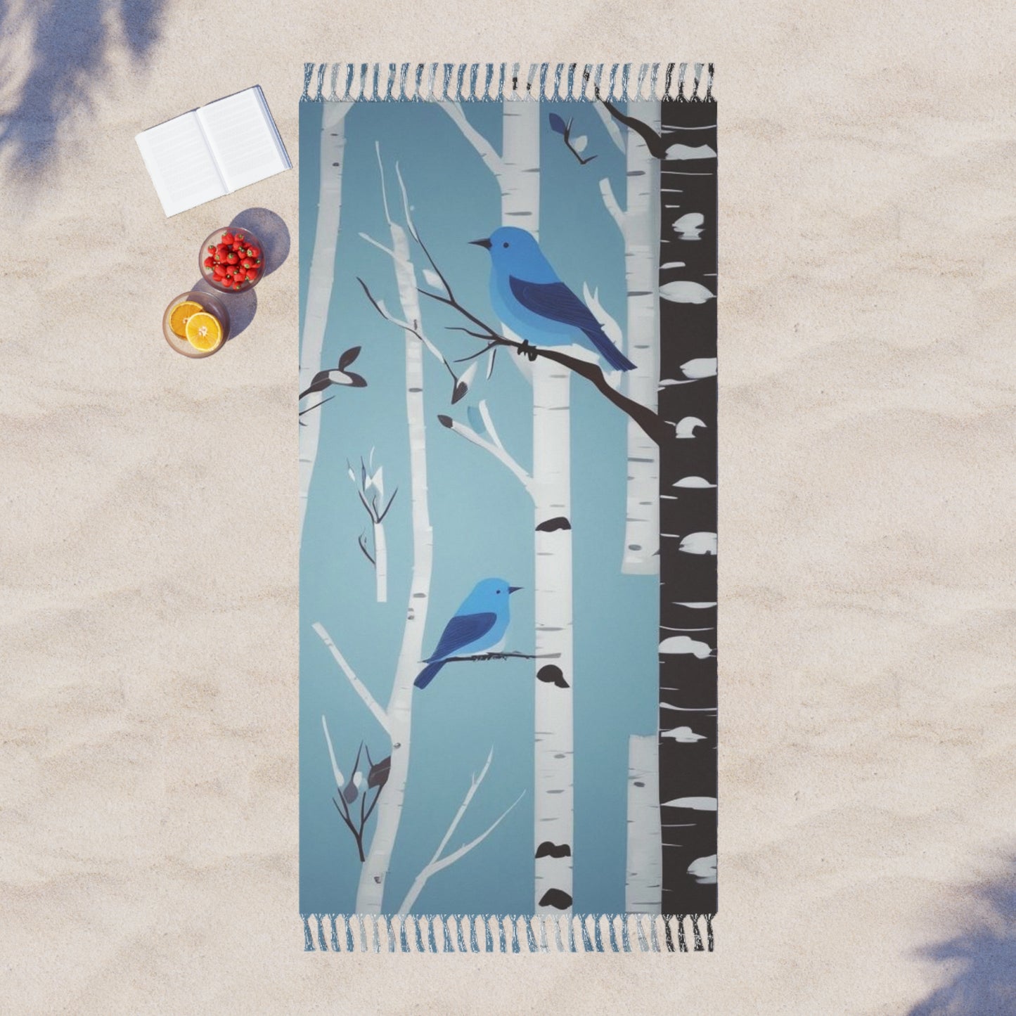 Bluebirds Boho Beach Throw