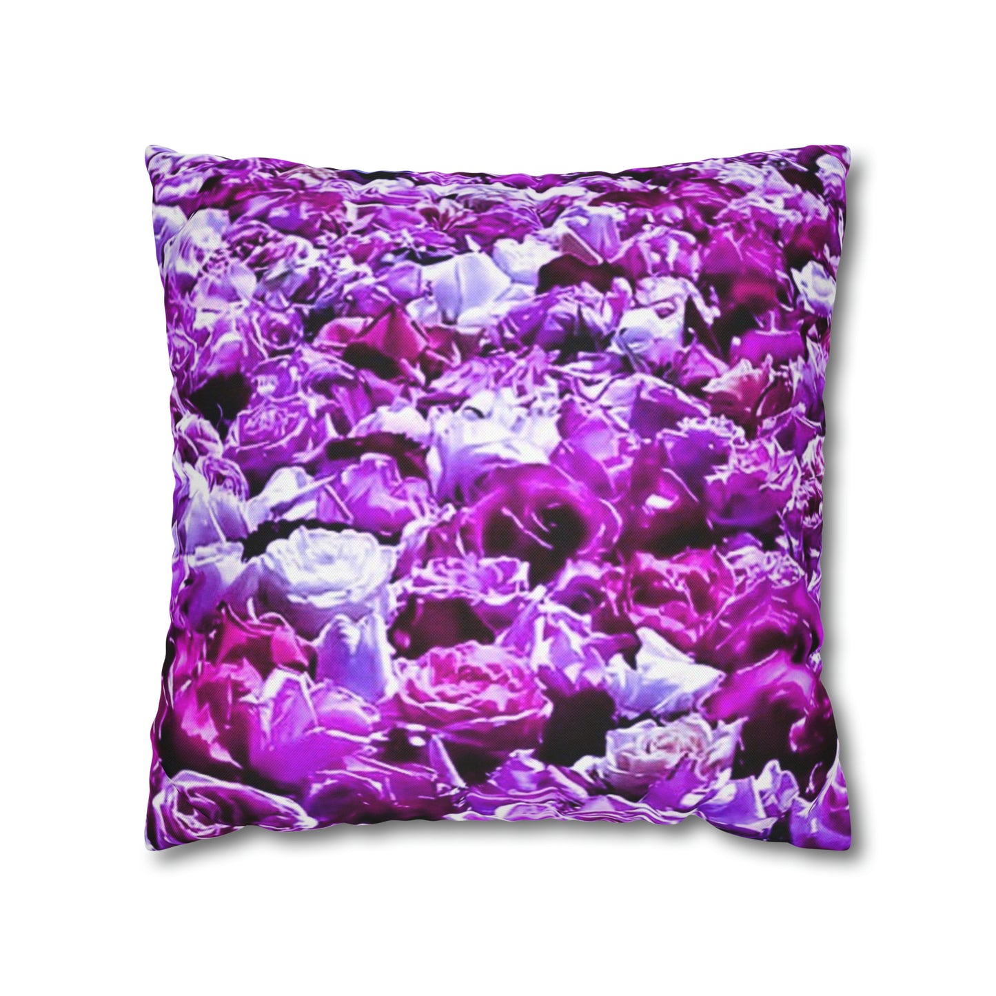 Pink Roses Spun Polyester Square Pillowcase