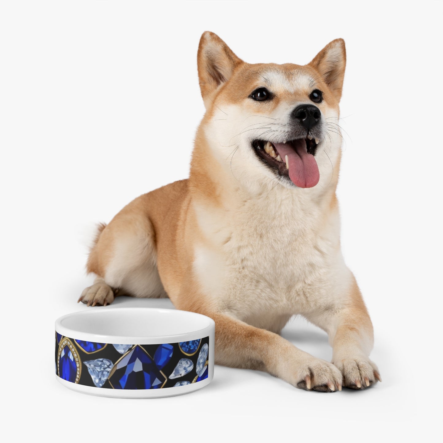 Diamonds Sapphires Pet Bowl