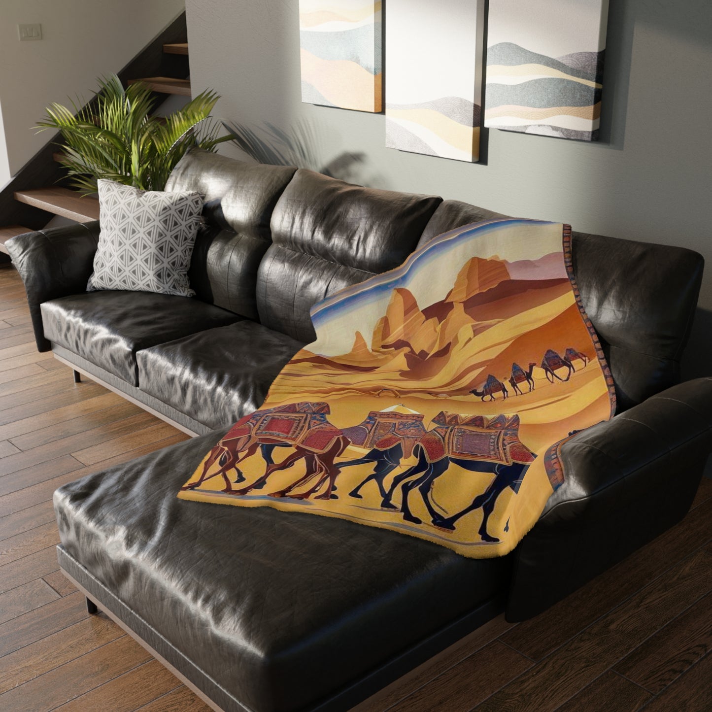 Arabian Sands Velveteen Microfiber Blanket (Two-sided print)