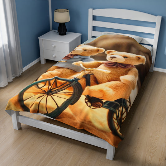 Velveteen Bears Plush Blanket for Kids