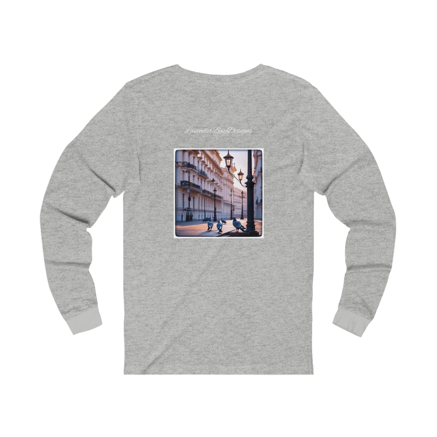 Pigeons on Marble Unisex Jersey Long Sleeve Tee