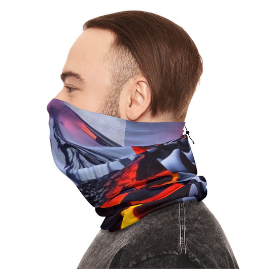 Fire and Ice Winter Neck Gaiter With Drawstring