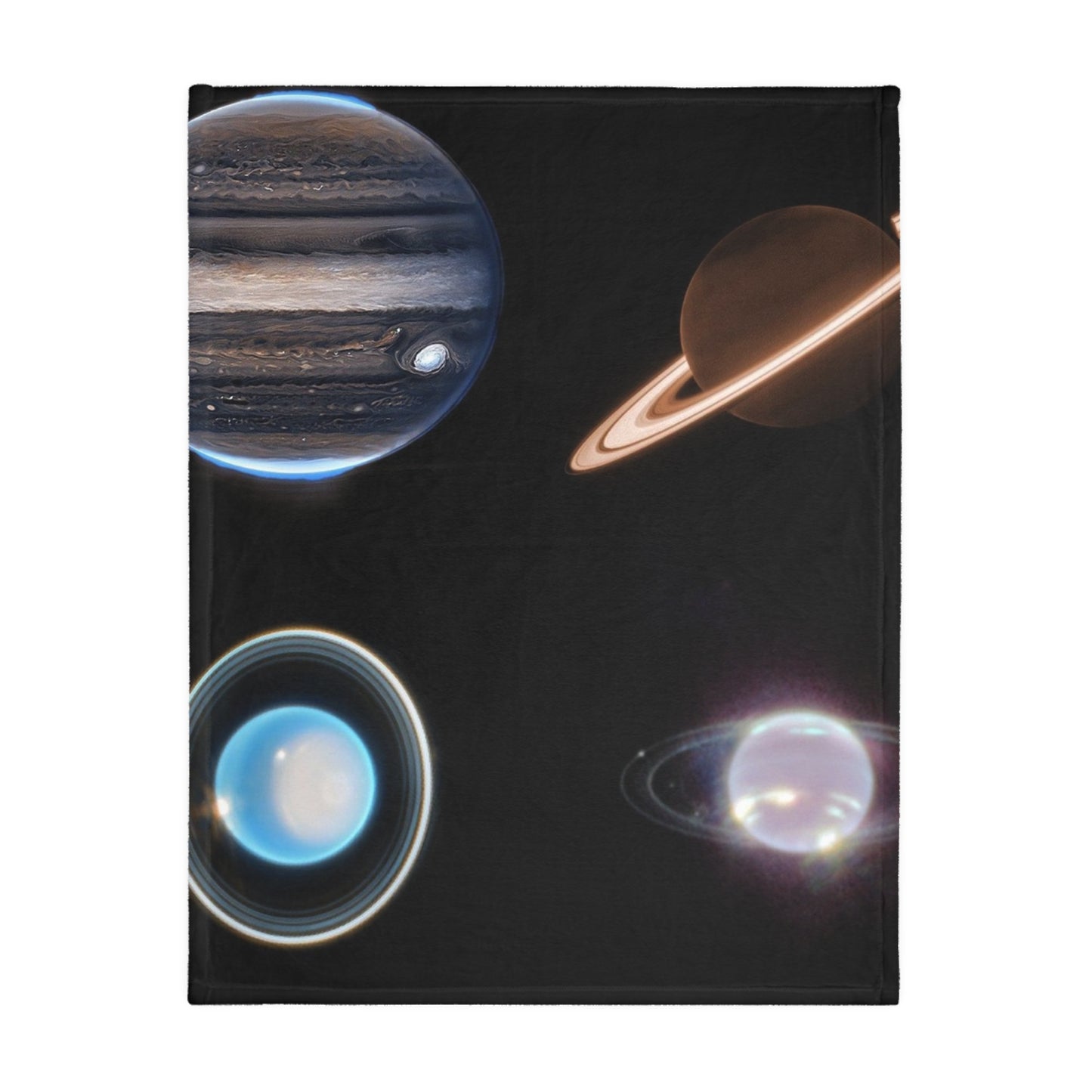 Space Planets Velveteen Microfiber Blanket (Two-sided print)