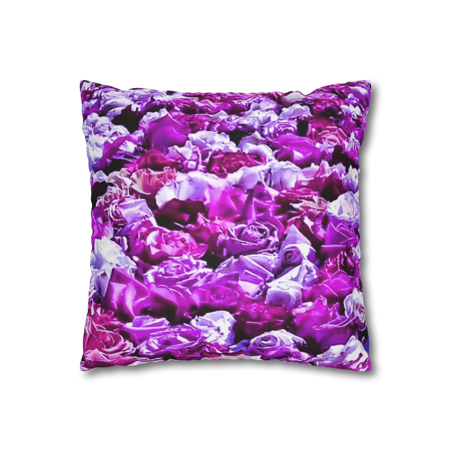 Pink Roses Spun Polyester Square Pillowcase