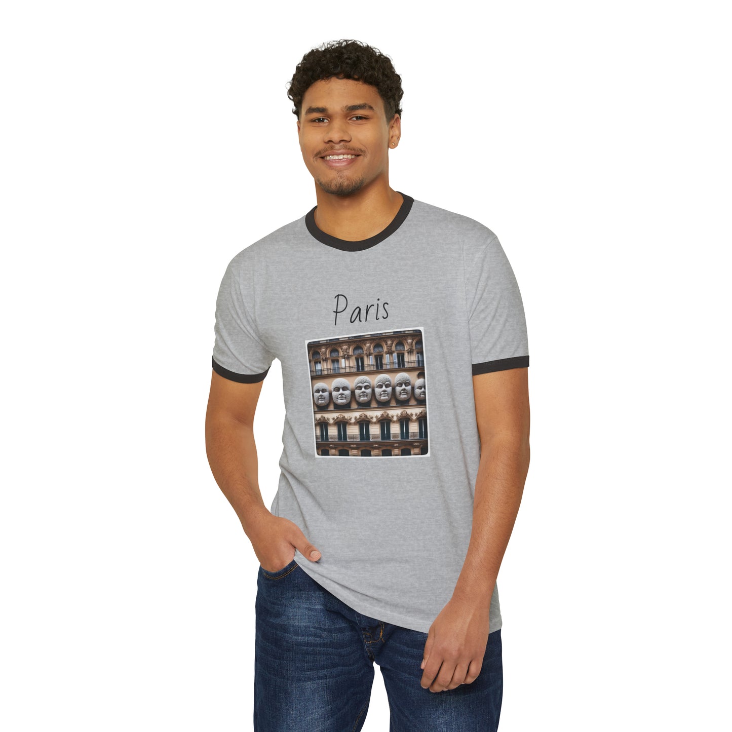 Paris Unisex Cotton Ringer T-Shirt