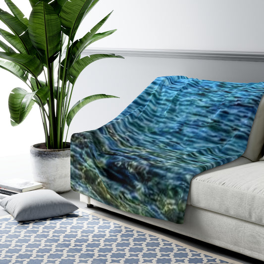 Marine Blue Sherpa Fleece Blanket