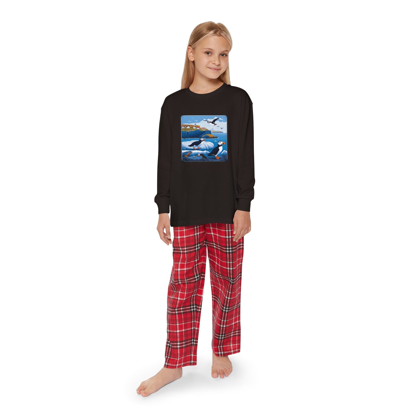 Puffin Sea Youth Long Sleeve Holiday Outfit Set