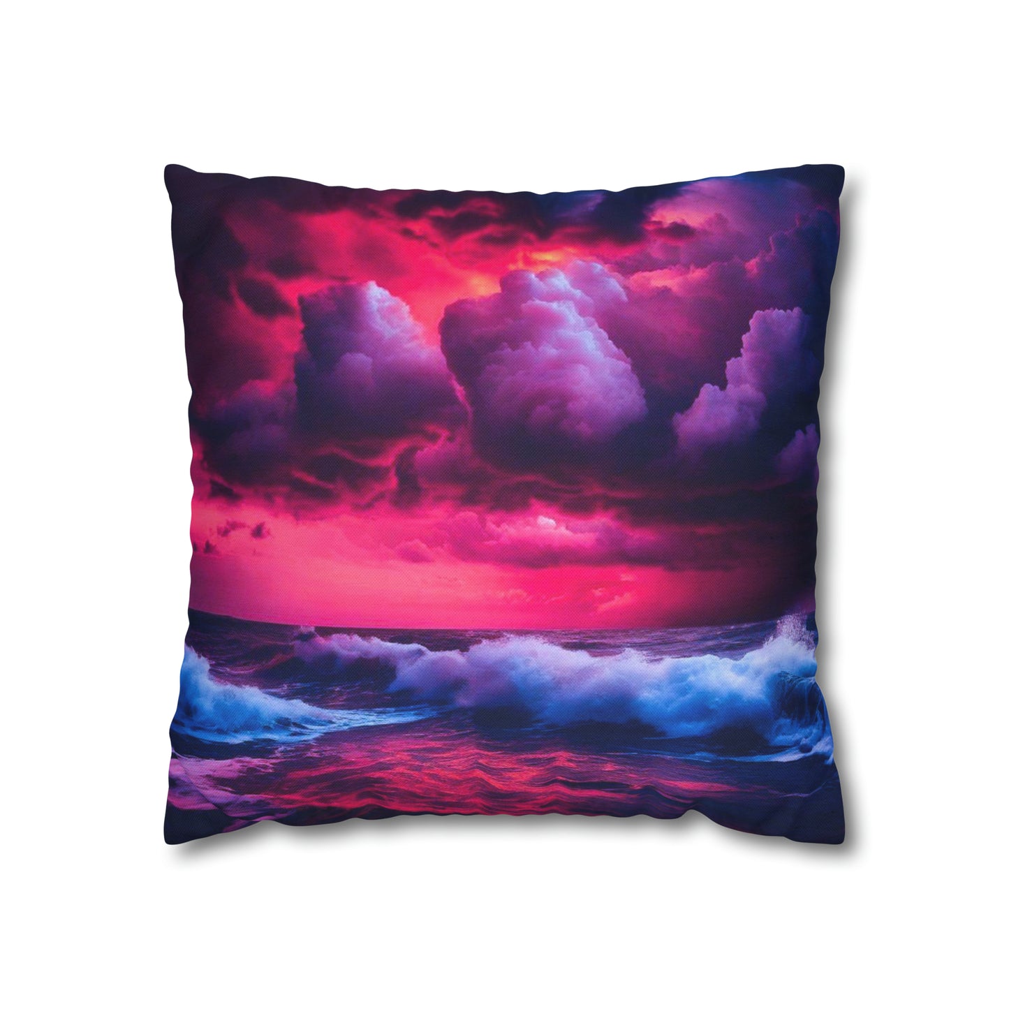 Fire Sky Spun Polyester Square Pillowcase