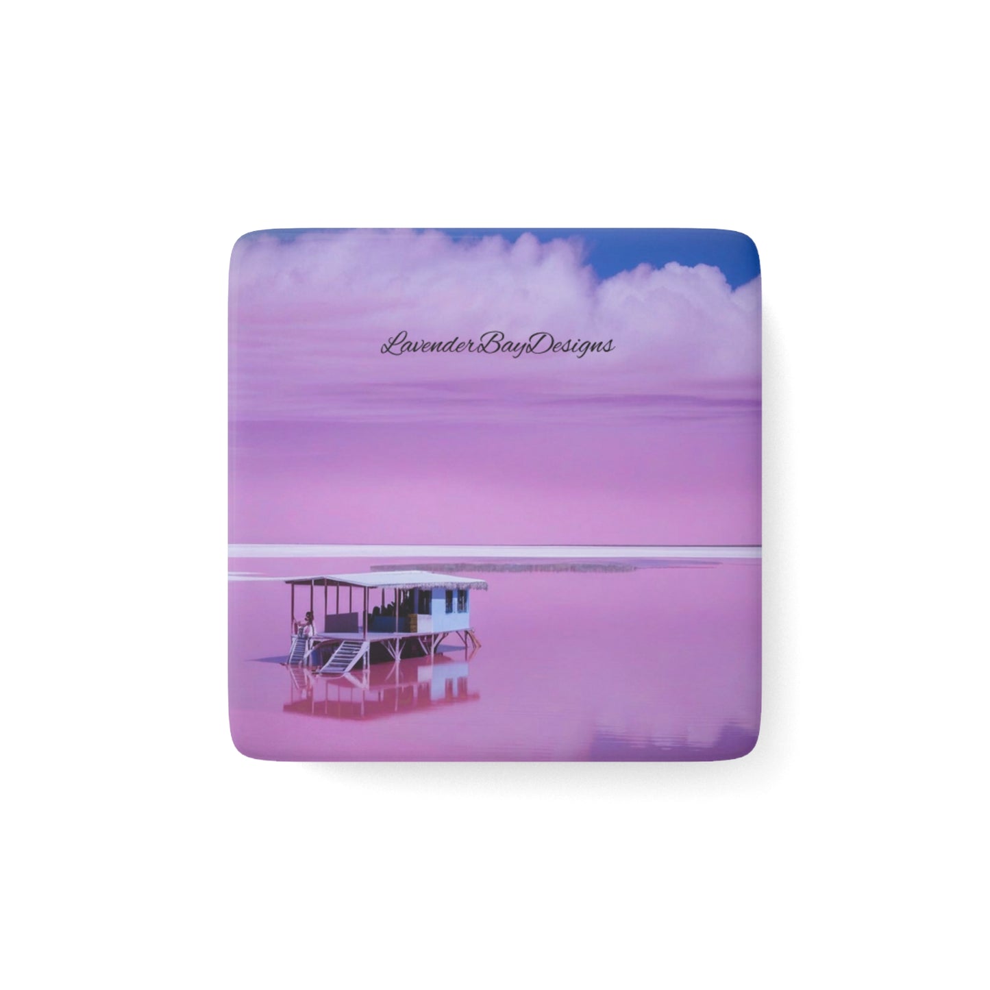 Fabulous Pink Porcelain Magnet, Square