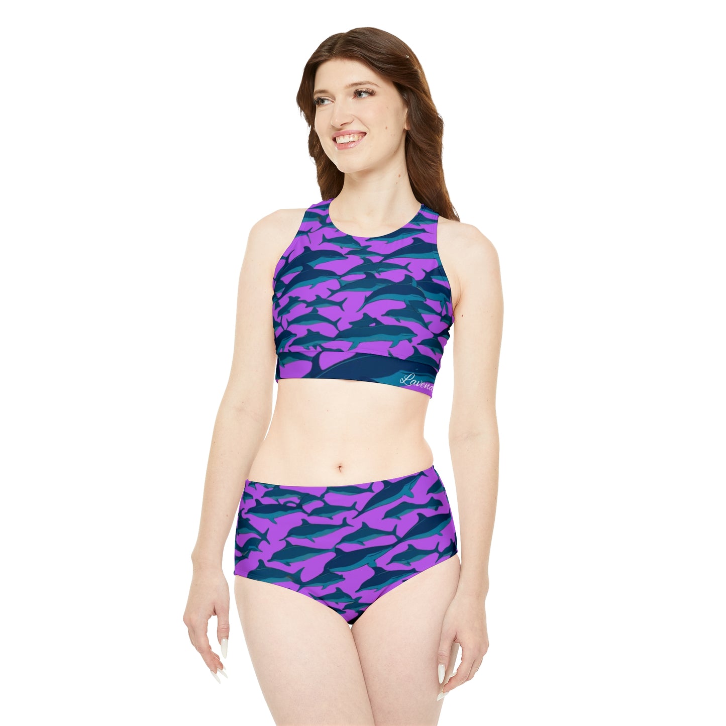 Pretty in purple Sporty Bikini Set (AOP)