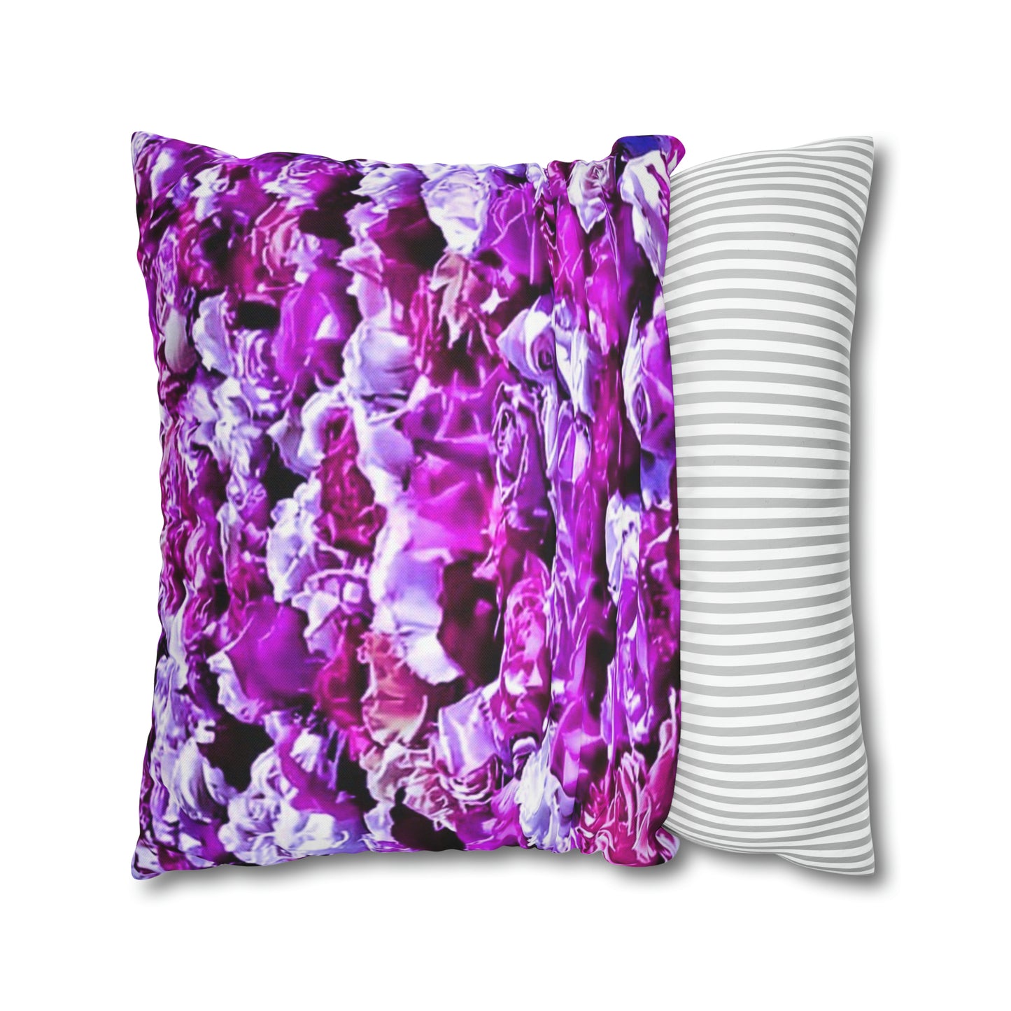 Pink Roses Spun Polyester Square Pillowcase