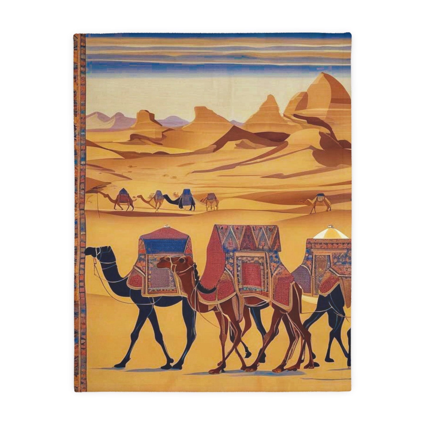 Arabian Sands Velveteen Microfiber Blanket (Two-sided print)