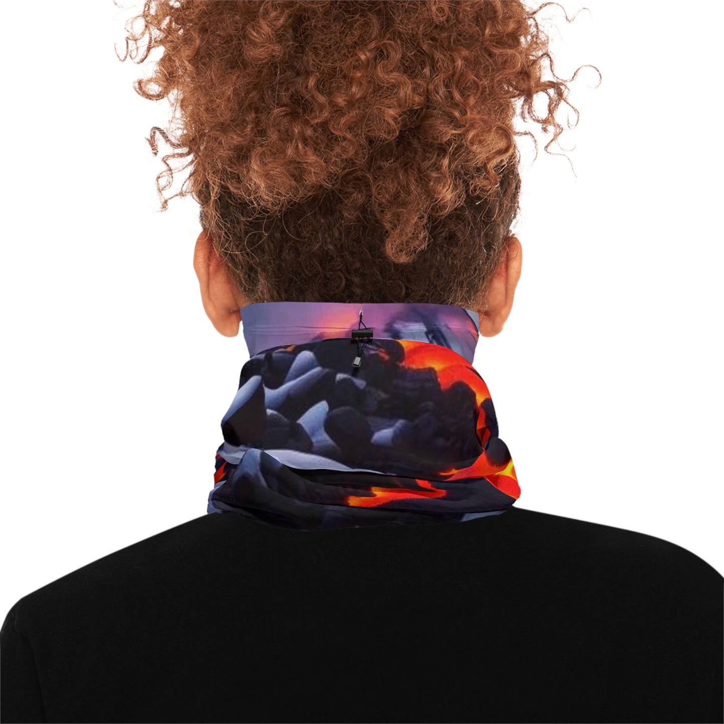 Fire and Ice Winter Neck Gaiter With Drawstring