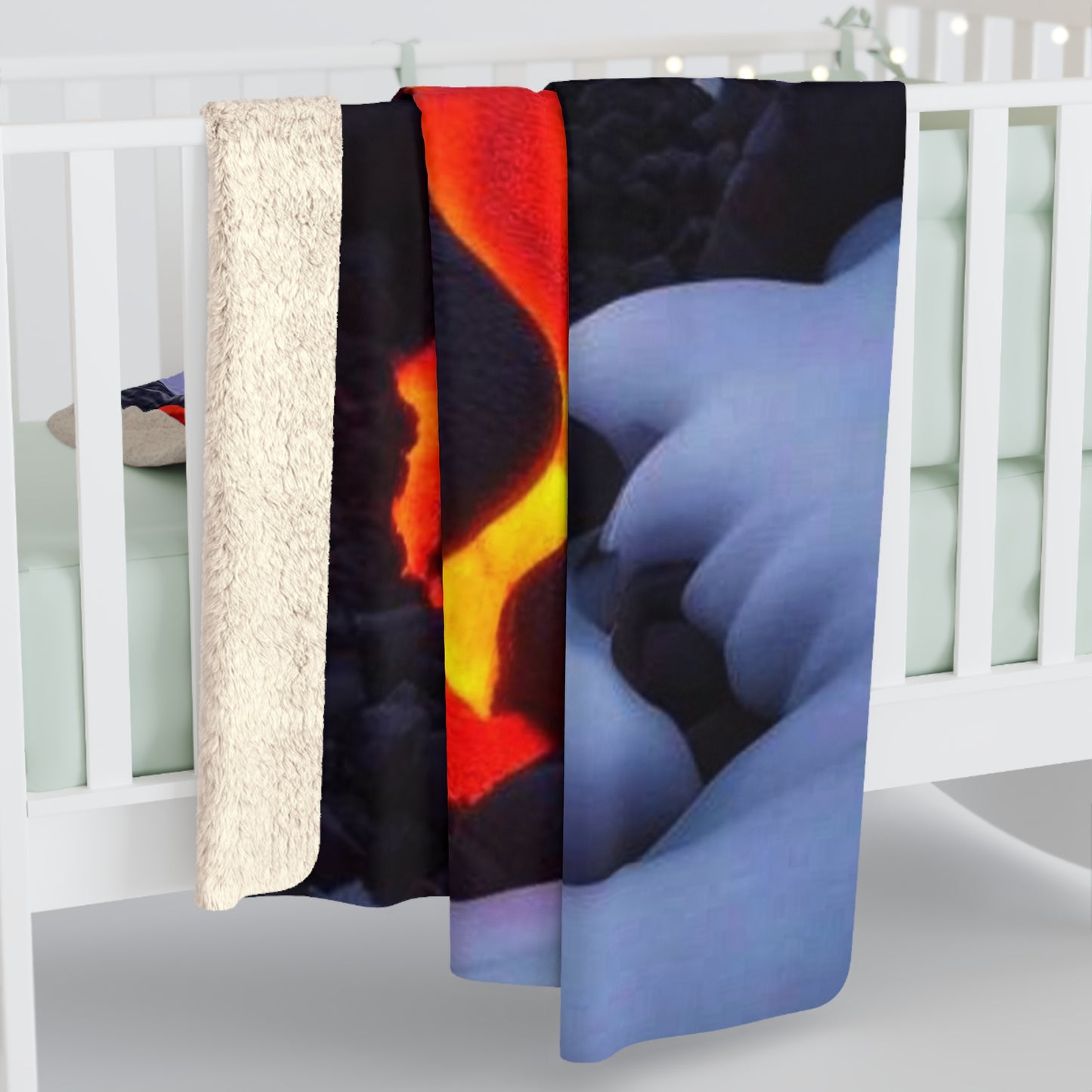 Fire and Ice Sherpa Fleece Blanket