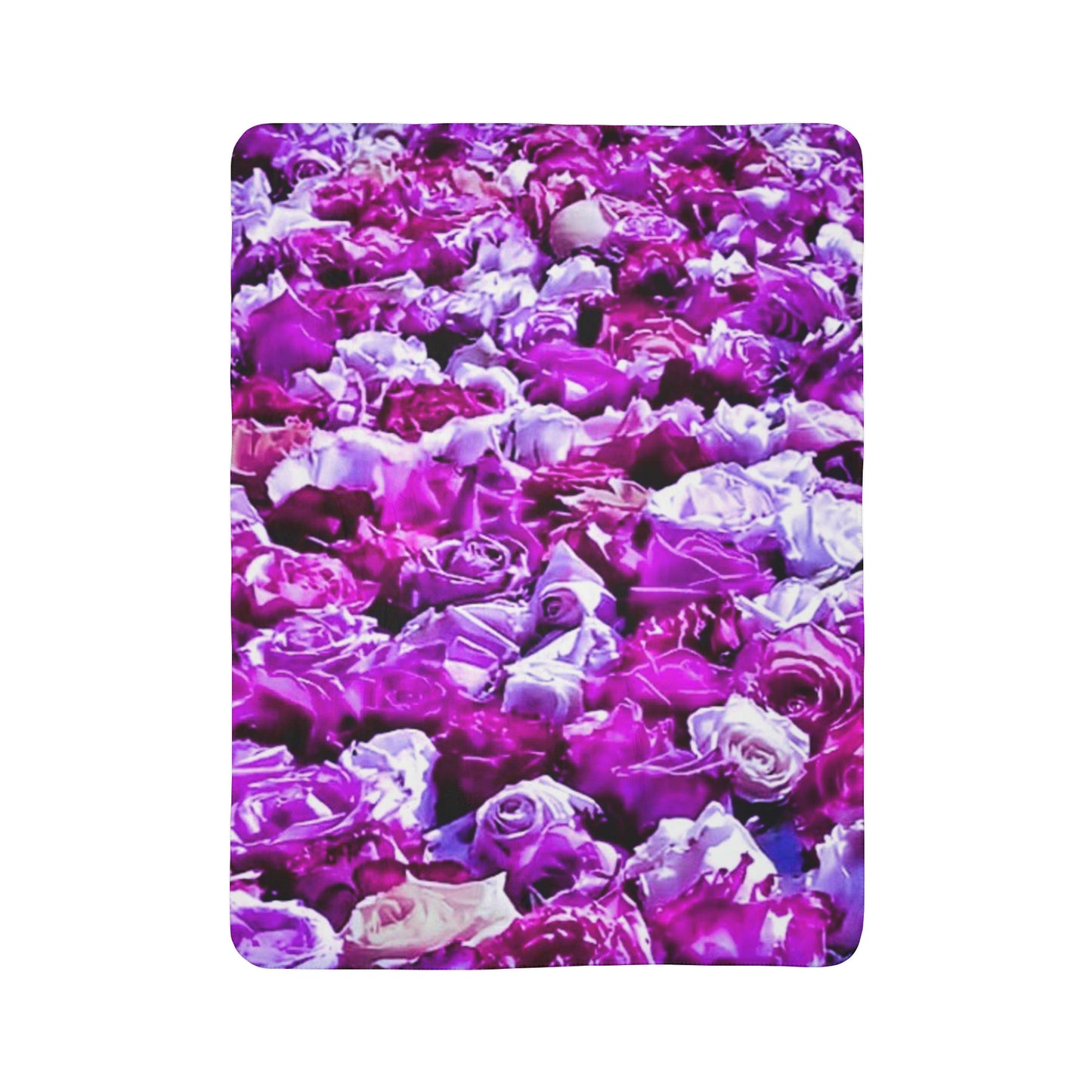 Pink Roses Fleece Sherpa Blanket