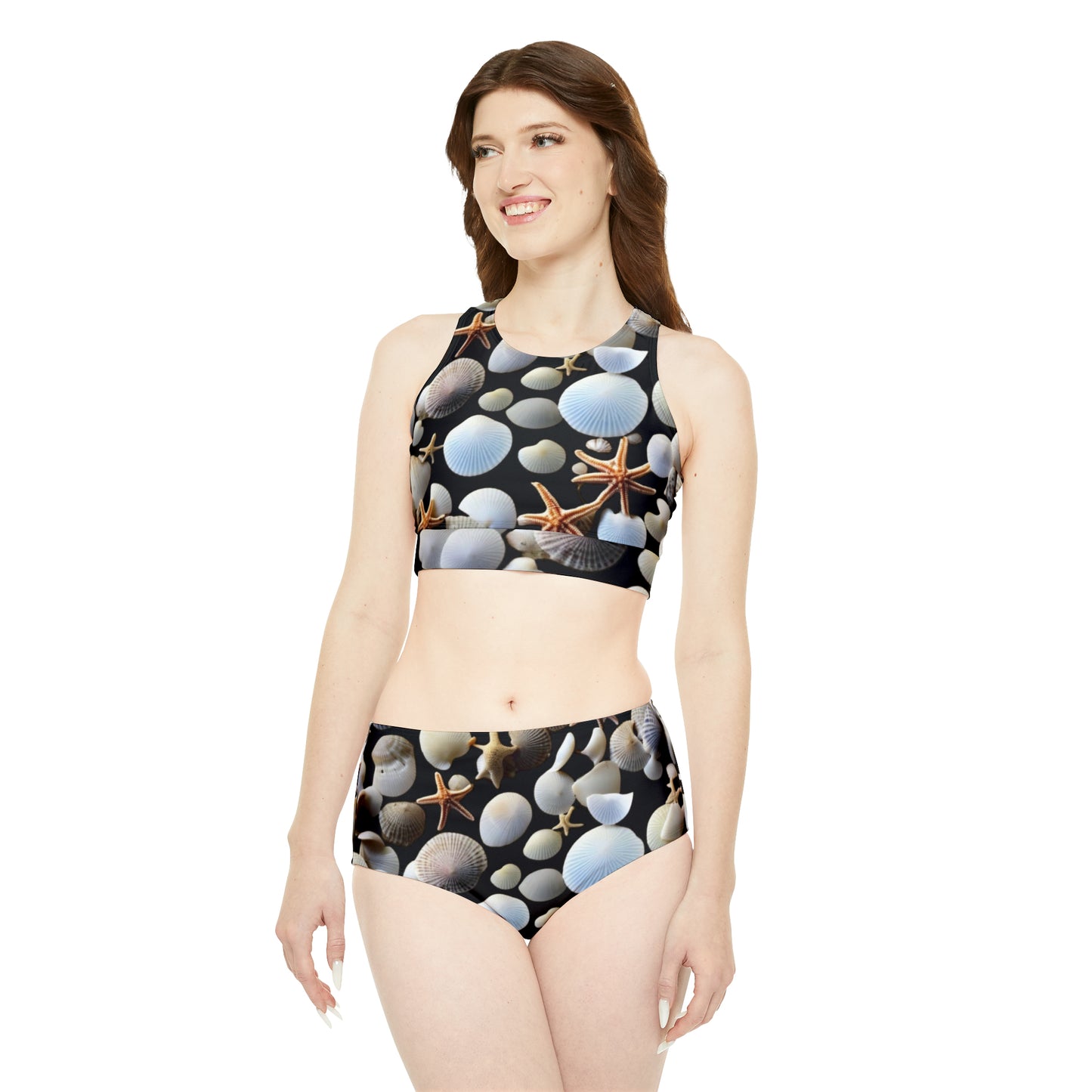 Seashells Sporty Bikini Set (AOP)