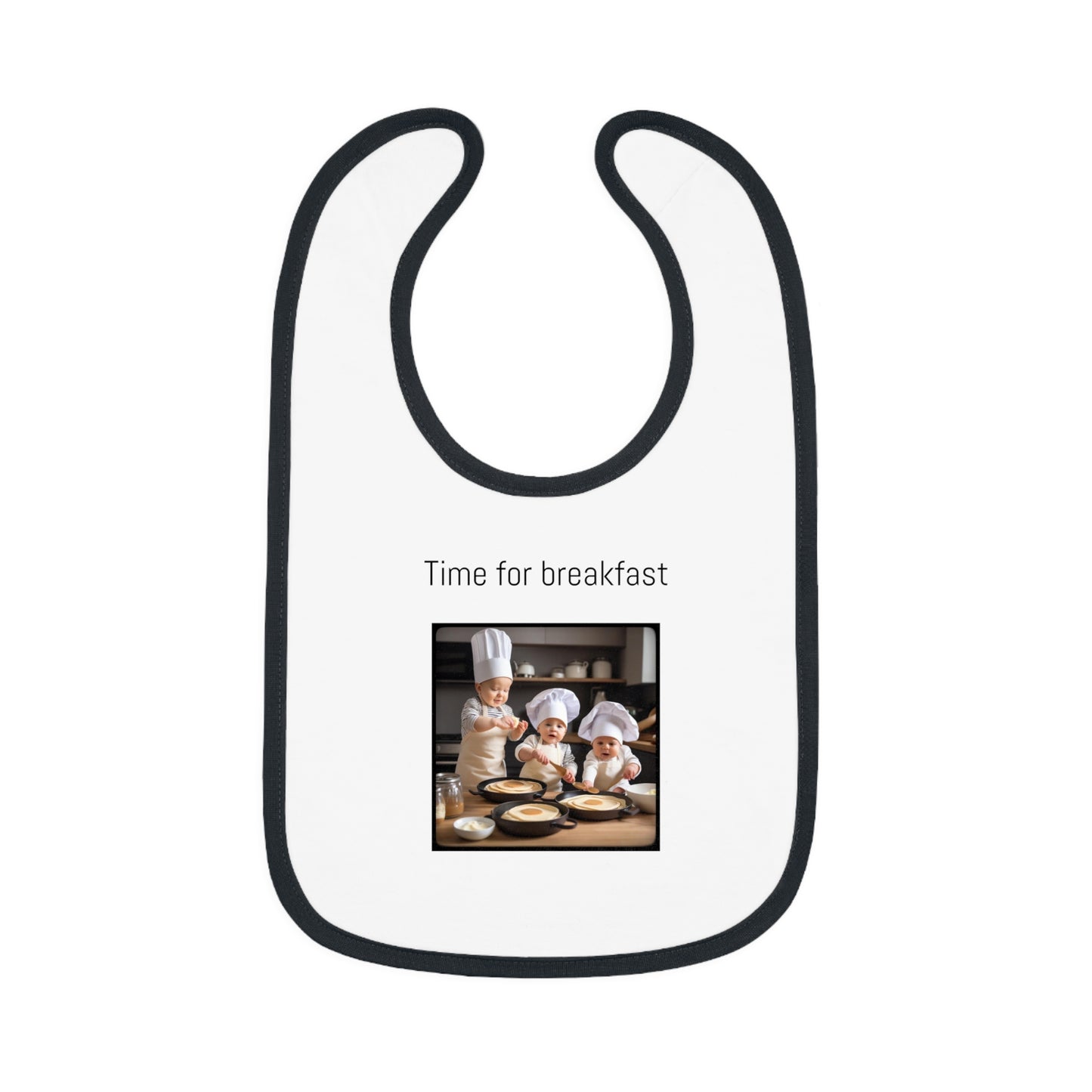 Pancakes Baby Contrast Trim Jersey Bib