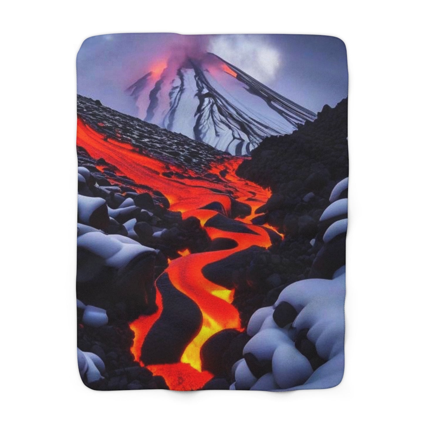 Fire and Ice Sherpa Fleece Blanket