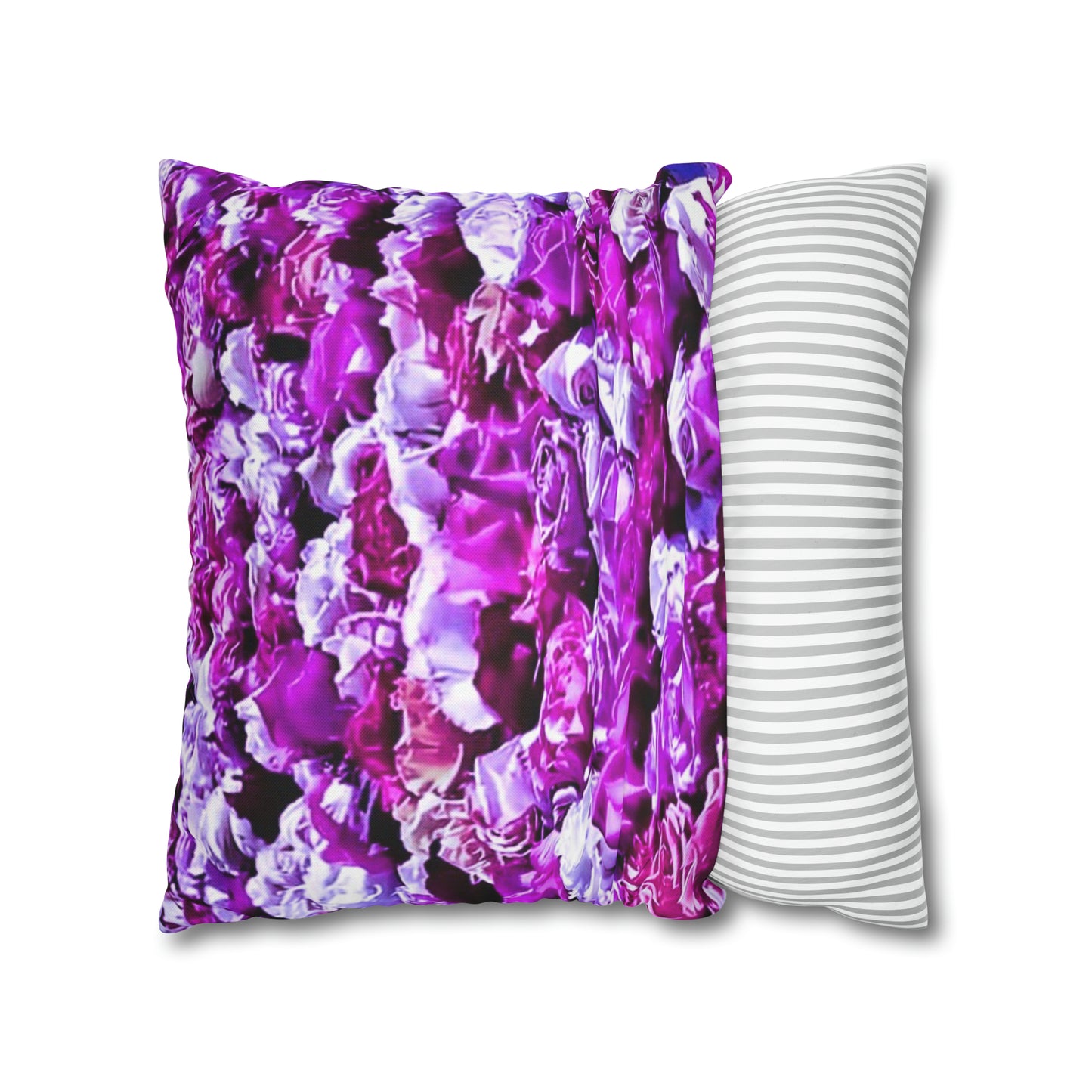 Pink Roses Spun Polyester Square Pillowcase