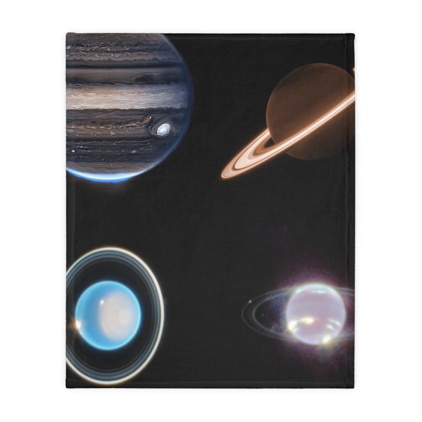 Space Planets Velveteen Microfiber Blanket (Two-sided print)