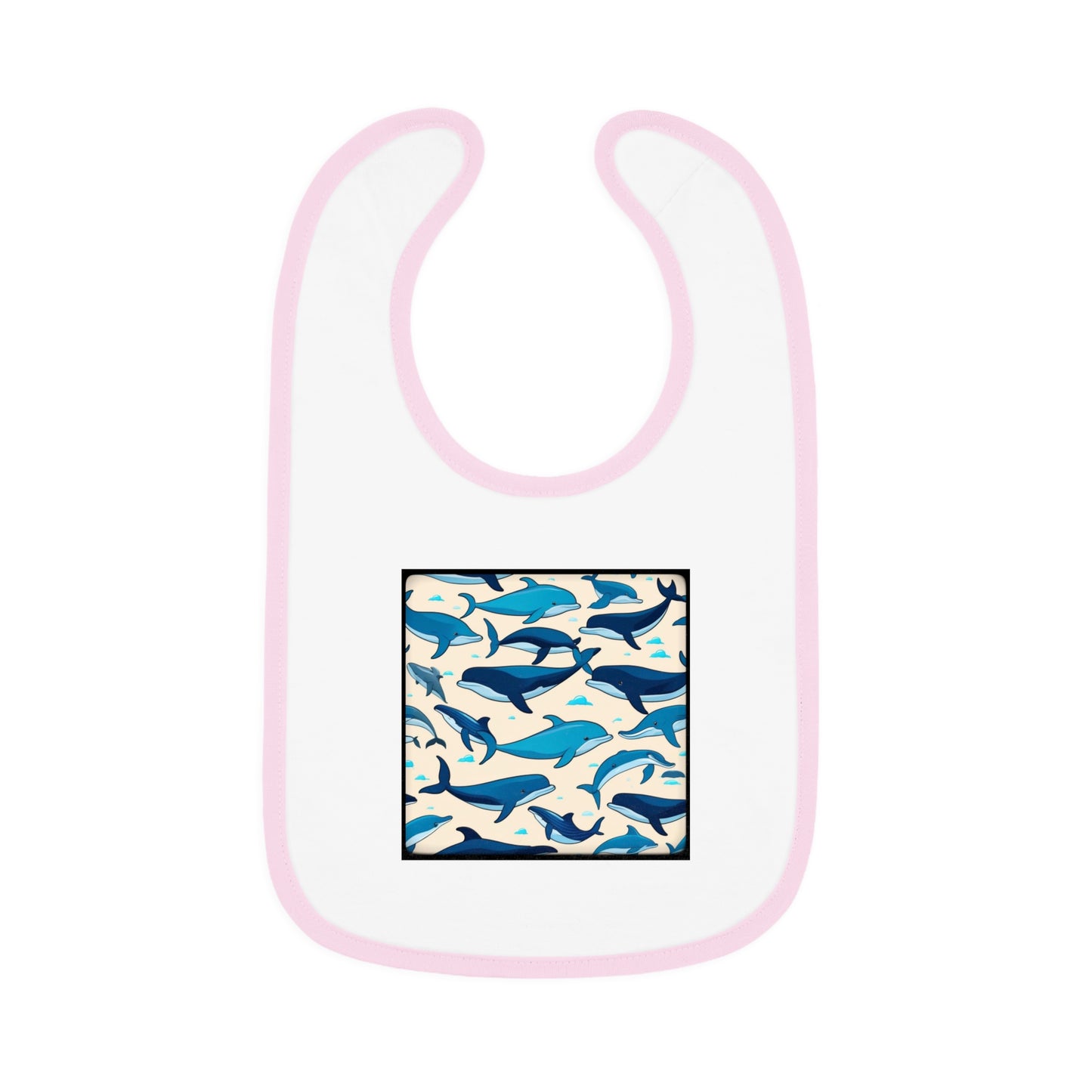 Whales Baby Contrast Trim Jersey Bib