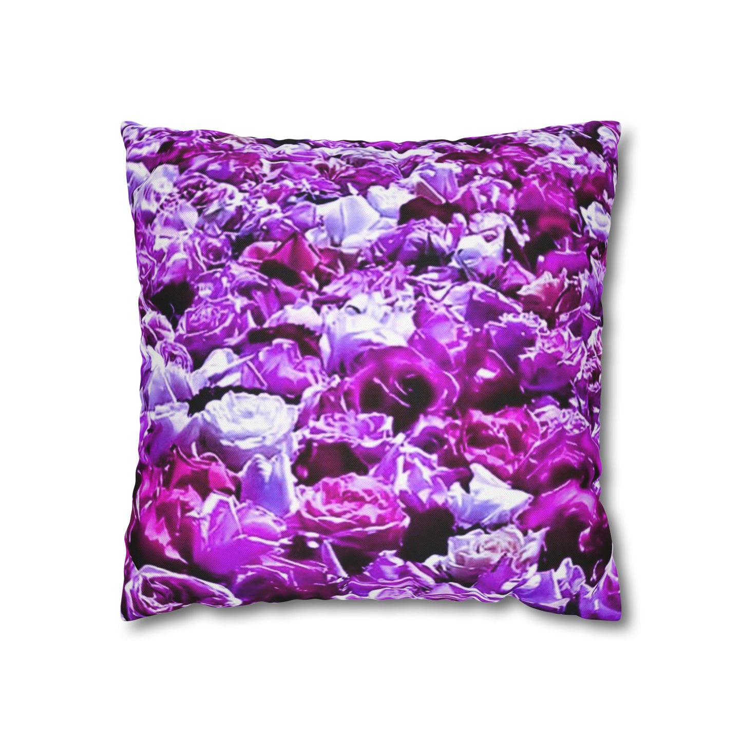 Pink Roses Spun Polyester Square Pillowcase